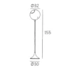 Lámpara de pie Ballroom, púrpura, cristal, soplado a mano, atenuable