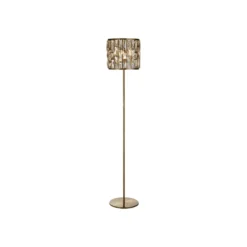 Lámpara de pie Bijou, latón, cristal