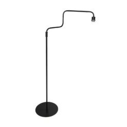 Lámpara de pie Bloeba, negro/plata, altura 165 cm, terciopelo