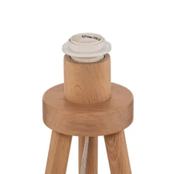 Lámpara de pie Boho, blanco/madera, tela/ratán/madera, 140 cm