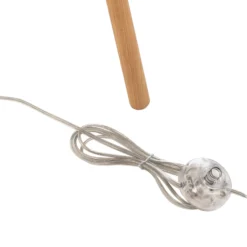 Lámpara de pie Boho, blanco/madera, tela/ratán/madera, 140 cm