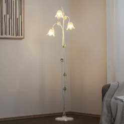 Lámpara de pie Botton estilo florentino, 3 luces