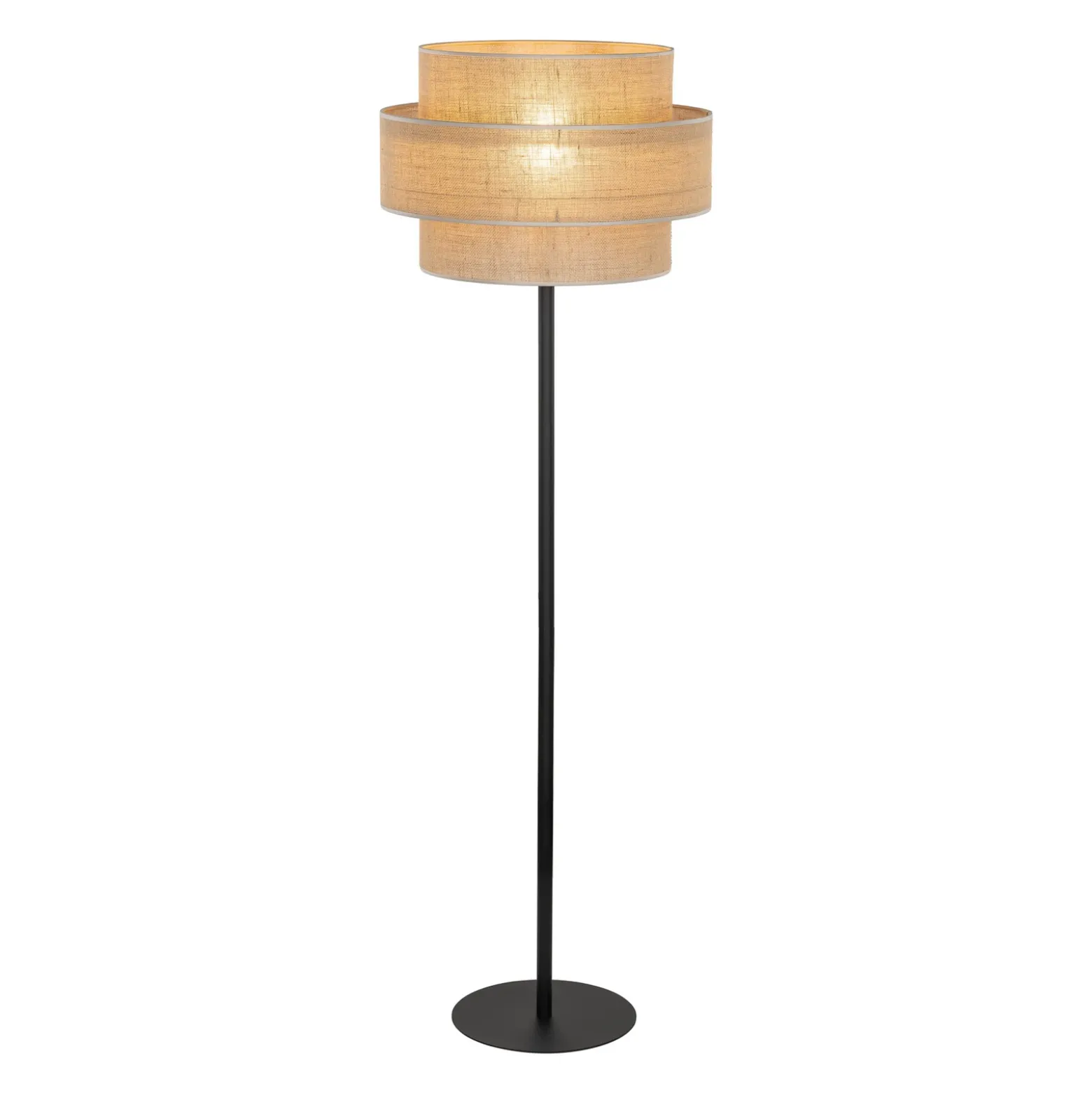 Lámpara de pie Calisto, yute, cilindro, marrón natural, altura 155 cm