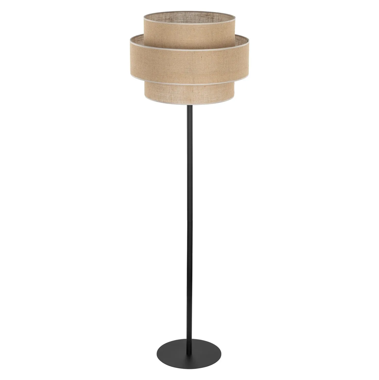 Lámpara de pie Calisto, yute, cilindro, marrón natural, altura 155 cm