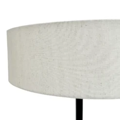 Lámpara de pie Calix de Dyberg Larsen, negro/color natural, 150 cm