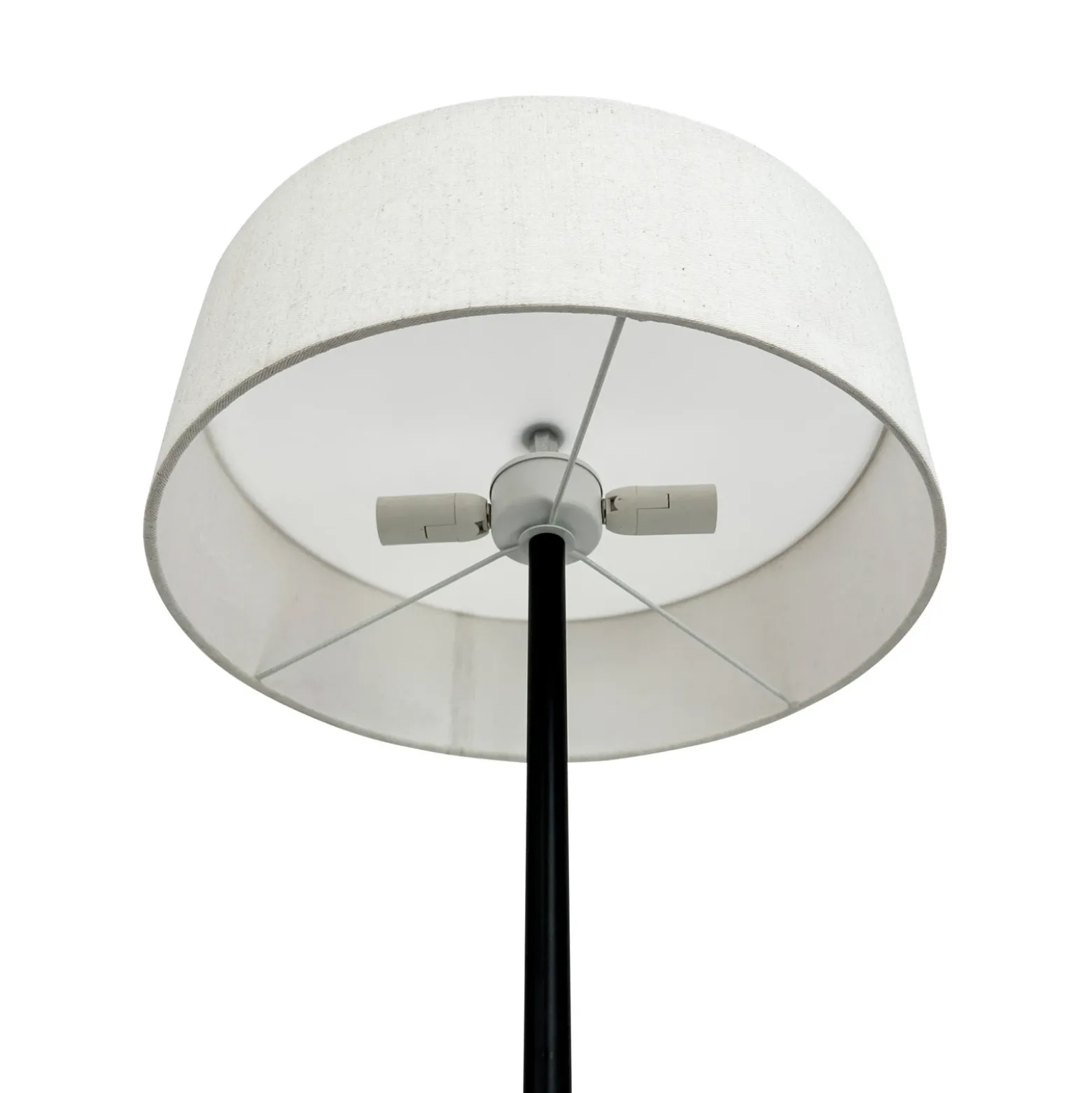 Lámpara de pie Calix de Dyberg Larsen, negro/color natural, 150 cm
