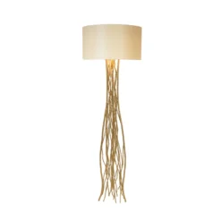 Lámpara de pie Capri, oro/crudo, altura 155 cm, hierro martillado