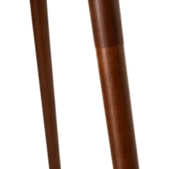 Lámpara de pie Charlia de Lindby, blanca, madera de nogal, altura 150 cm