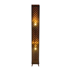Lámpara de pie Clarke, negro/hoja de oro, altura 118 cm, tela
