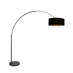 Lámpara de pie con arco Sparkled Light negro/negro-dorado, 240 cm