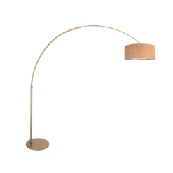 Lámpara de pie con arco Sparkled Light bronce/marrón 240 cm, corcho