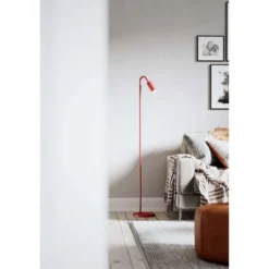 Lámpara de pie Curve de By Rydéns, rojo oscuro, metal, GU10