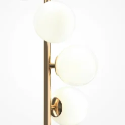 Lámpara de pie Dallas, dorado/blanco, altura 150 cm, 6 luces, atenuador
