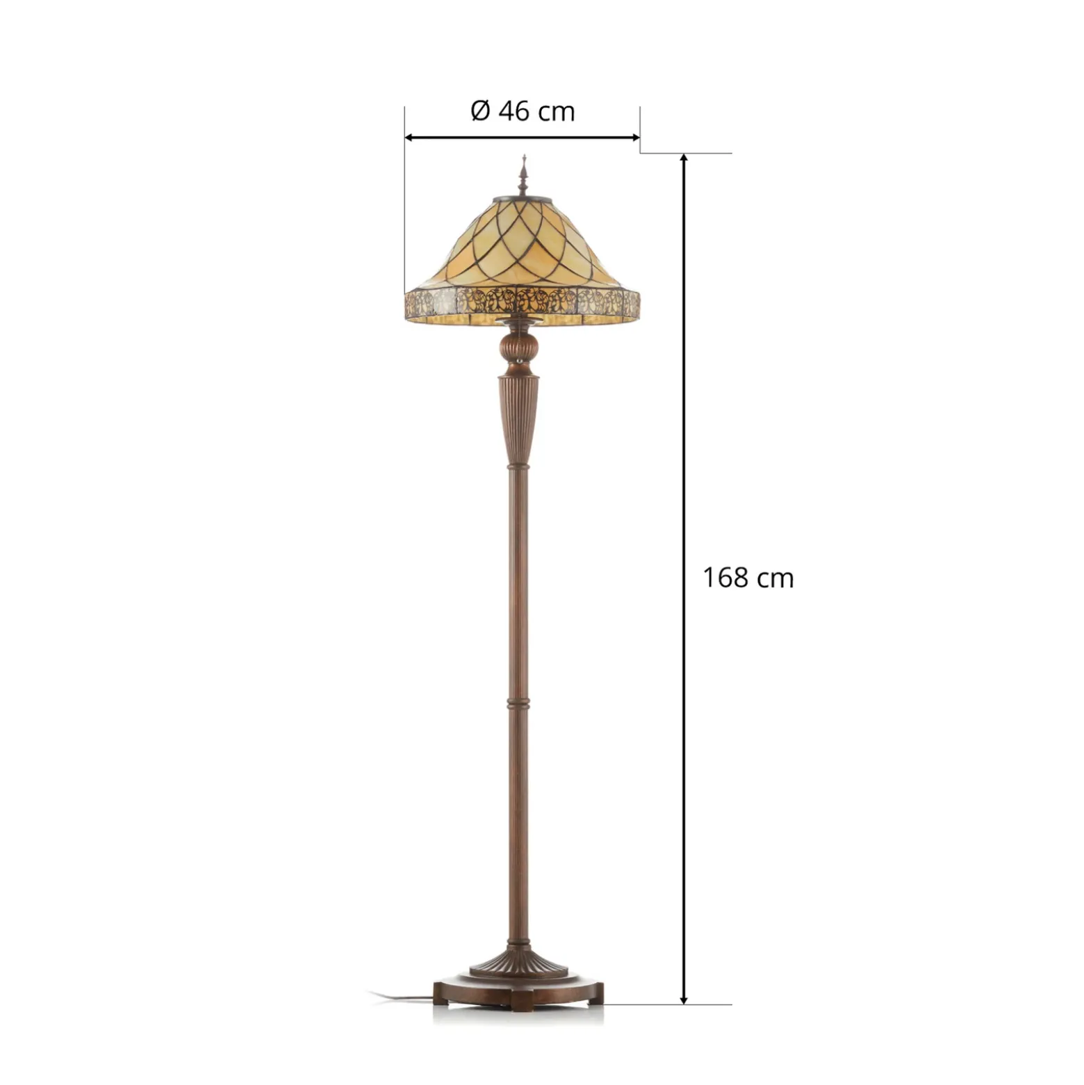 Lámpara de pie decor. Diamond con pantalla Tiffany
