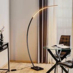 Lámpara de pie del arco LED Bangkok, negro mate