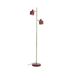 Lámpara de pie Dyberg Larsen Ocean, rojo oscuro, 160 cm, 2 luces.