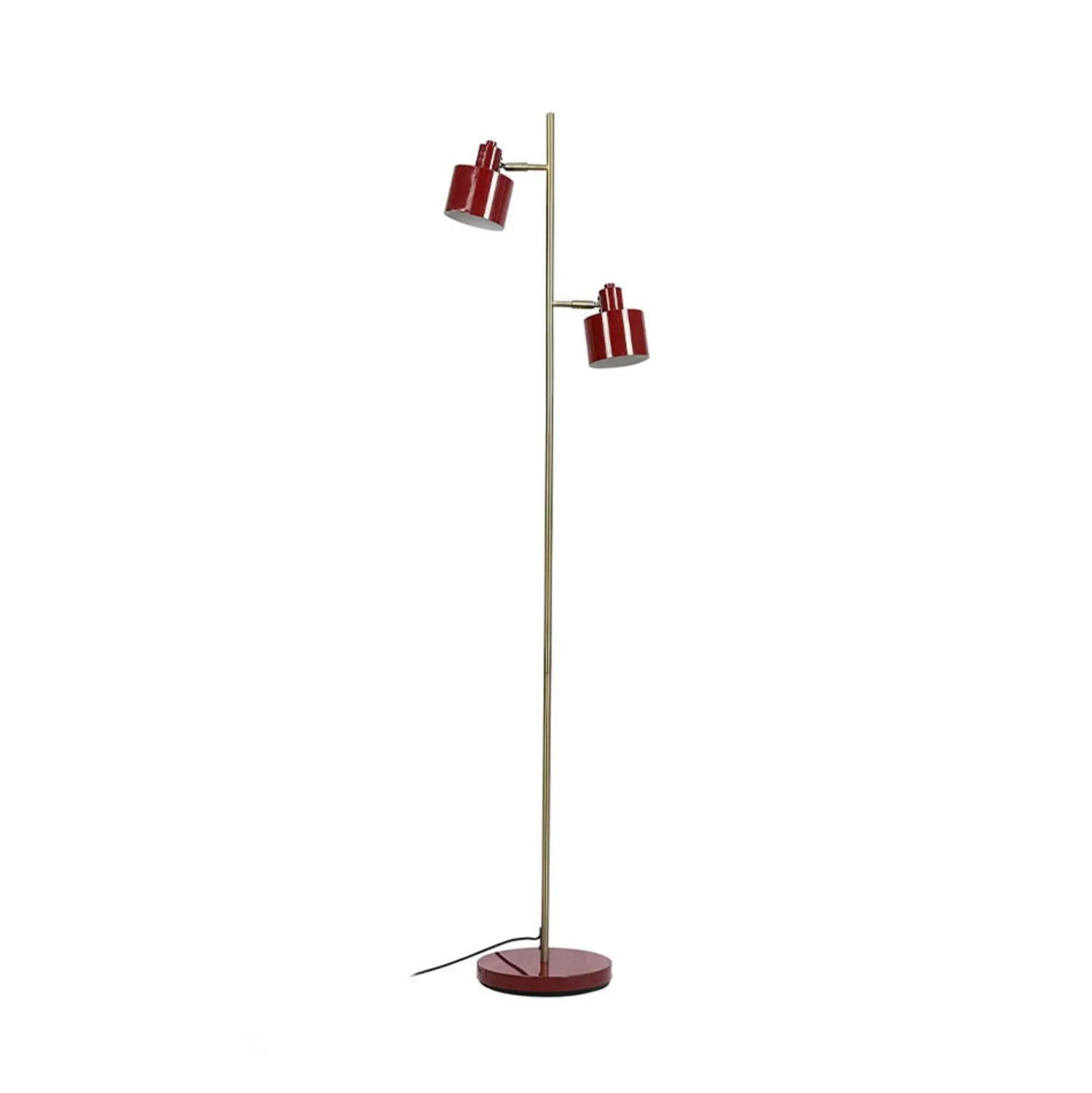 Lámpara de pie Dyberg Larsen Ocean, rojo oscuro, 160 cm, 2 luces.