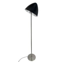Lámpara de pie Dyberg Larsen Oulu, negro/acero, altura 128 cm