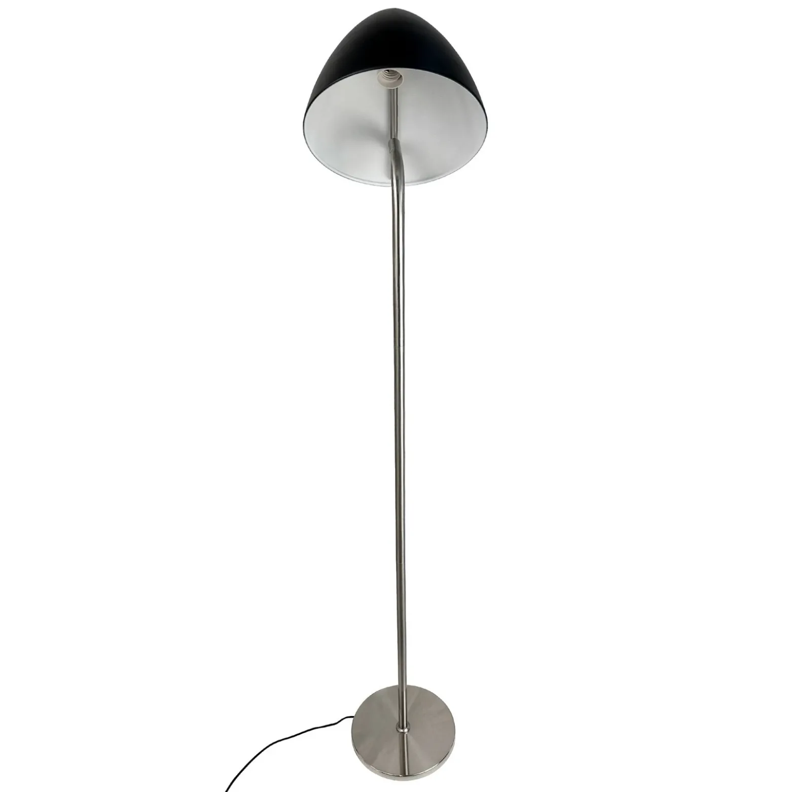 Lámpara de pie Dyberg Larsen Oulu, negro/acero, altura 128 cm