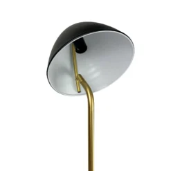 Lámpara de pie Dyberg Larsen Oulu, negro/latón, altura 128 cm