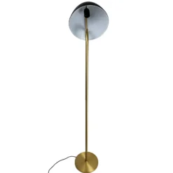 Lámpara de pie Dyberg Larsen Oulu, negro/latón, altura 128 cm