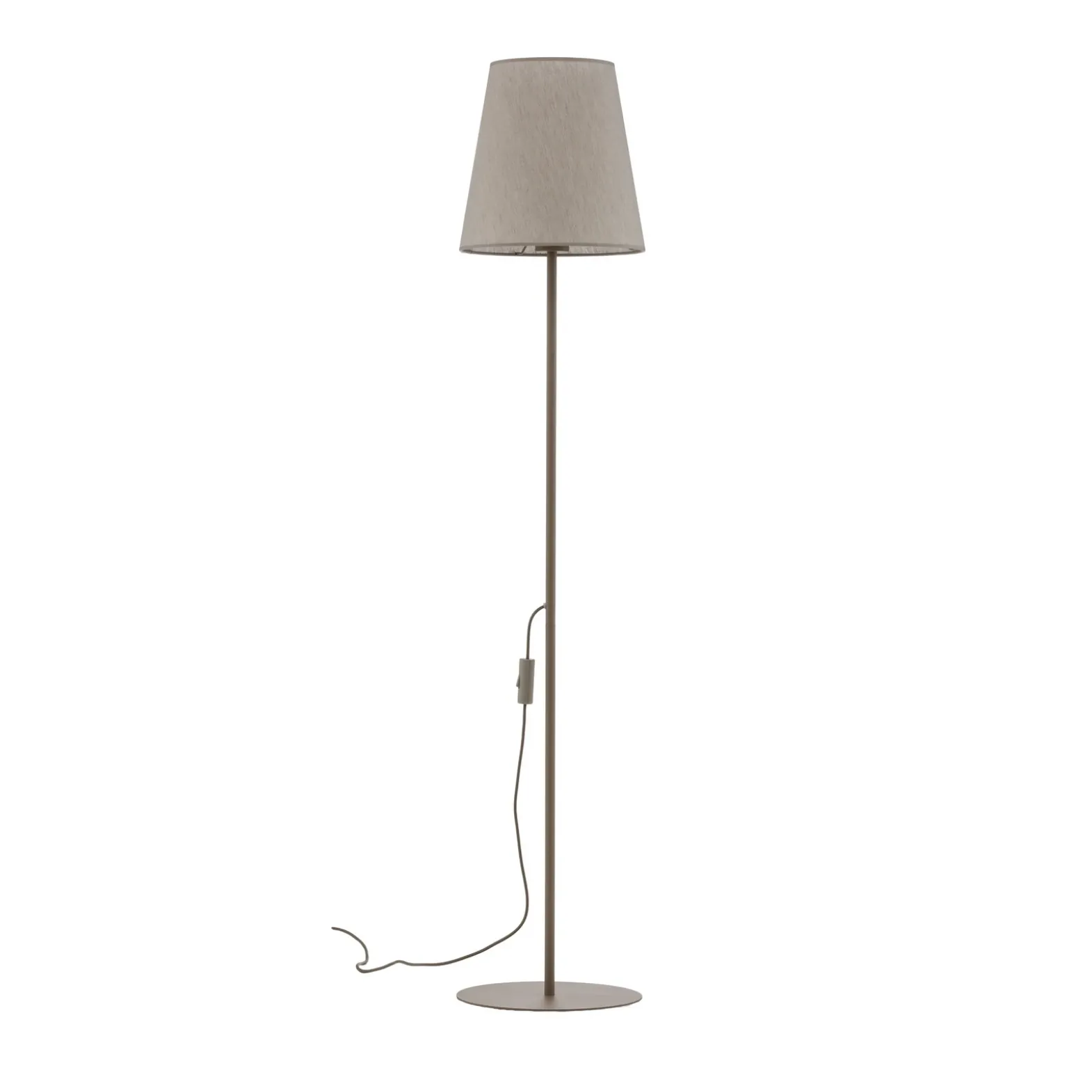 Lámpara de pie Elizabeth, color arena/beige, de lino, 152 cm de altura, E27