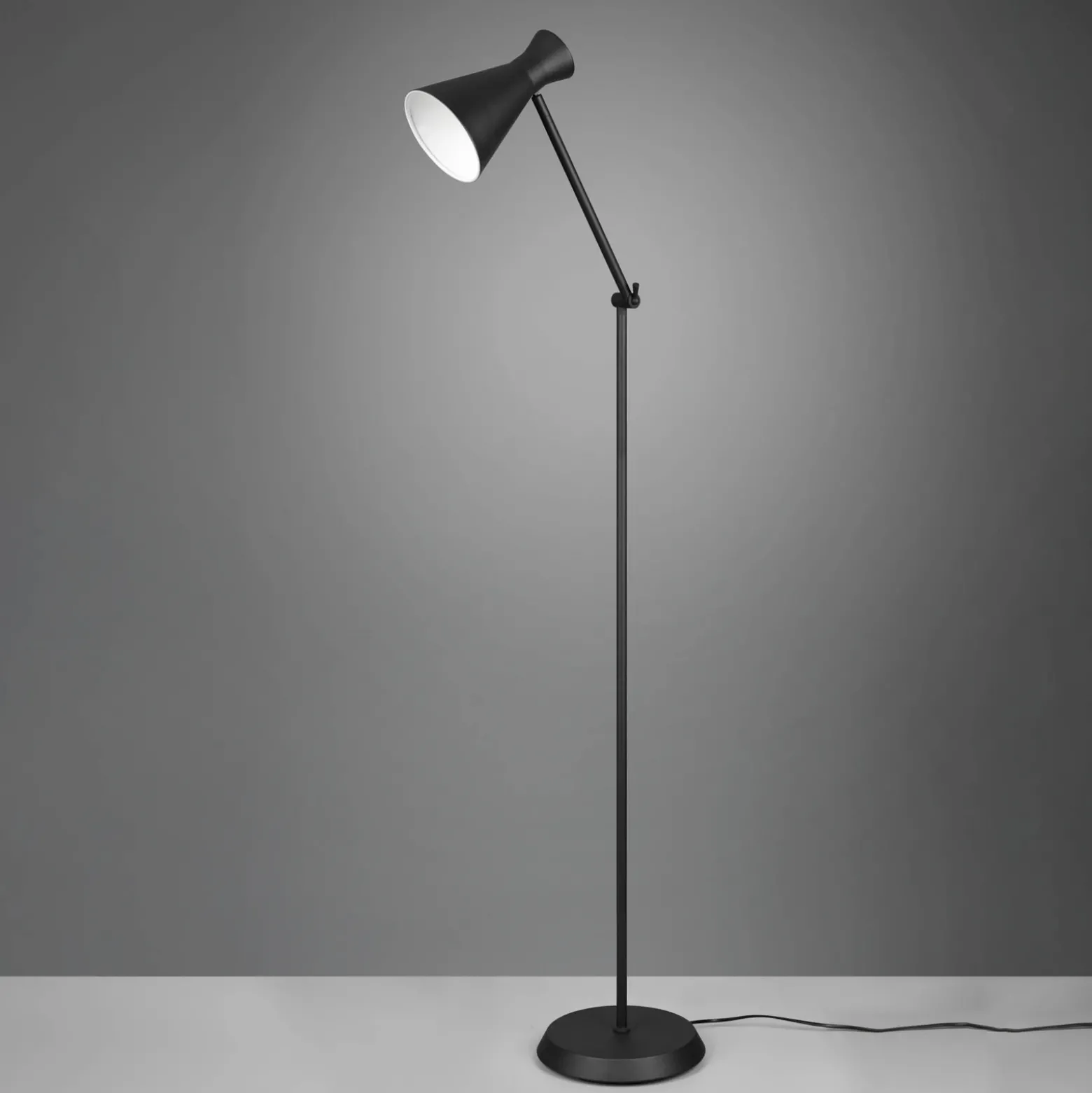 Lámpara de pie Enzo, altura 150 cm, negro