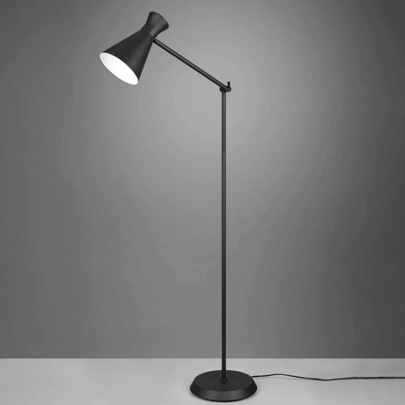 Lámpara de pie Enzo, altura 150 cm, negro