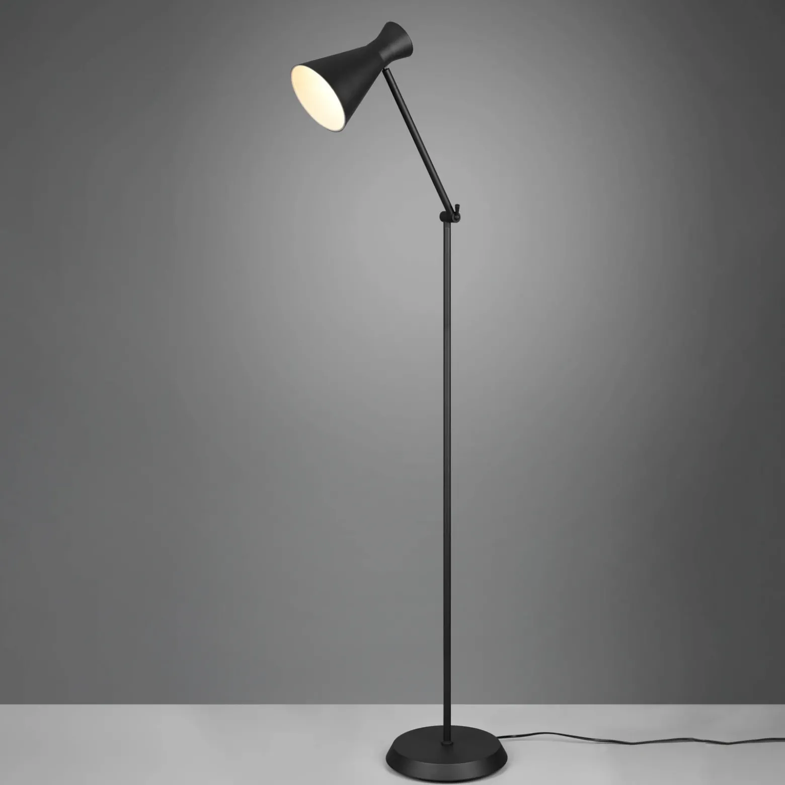 Lámpara de pie Enzo, altura 150 cm, negro