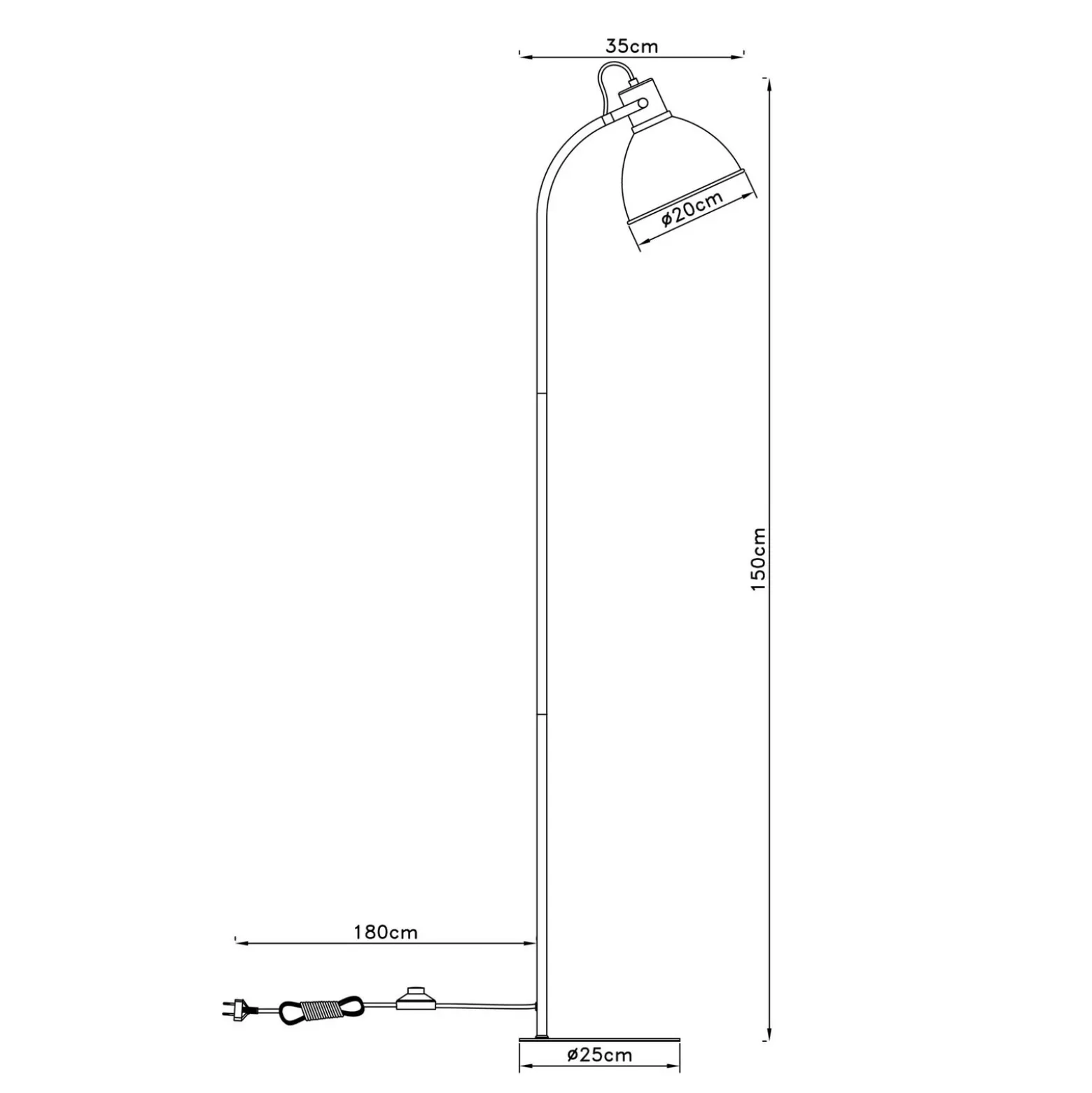 Lámpara de pie Erena, cabezal orientable, rosa claro