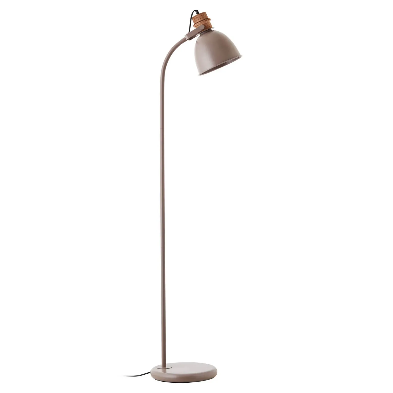 Lámpara de pie Erena, cabezal orientable, color topo