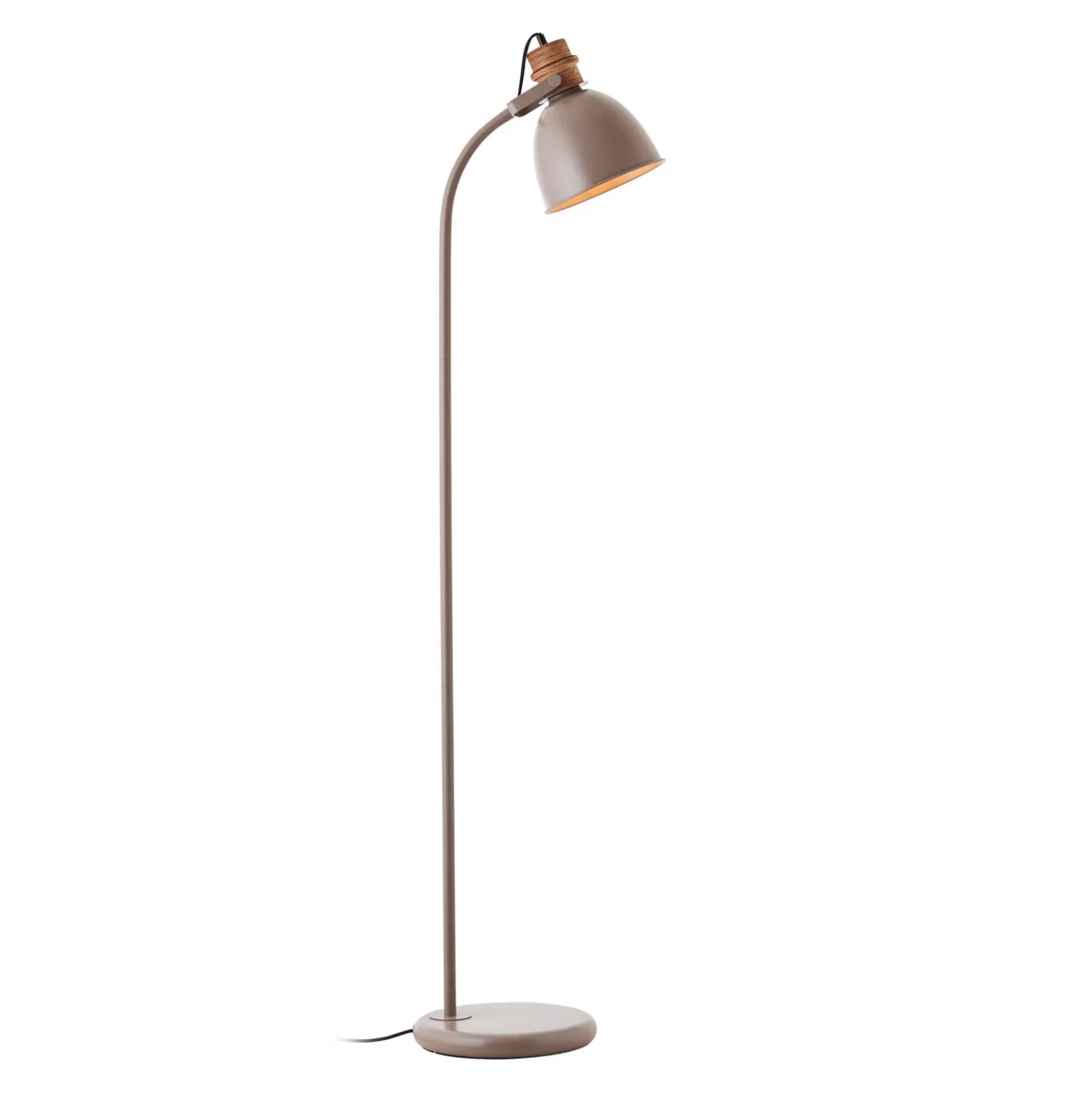 Lámpara de pie Erena, cabezal orientable, color topo