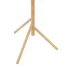 Lámpara de pie Estera, cristal opalino, marco de madera, 132 cm, 3 luces