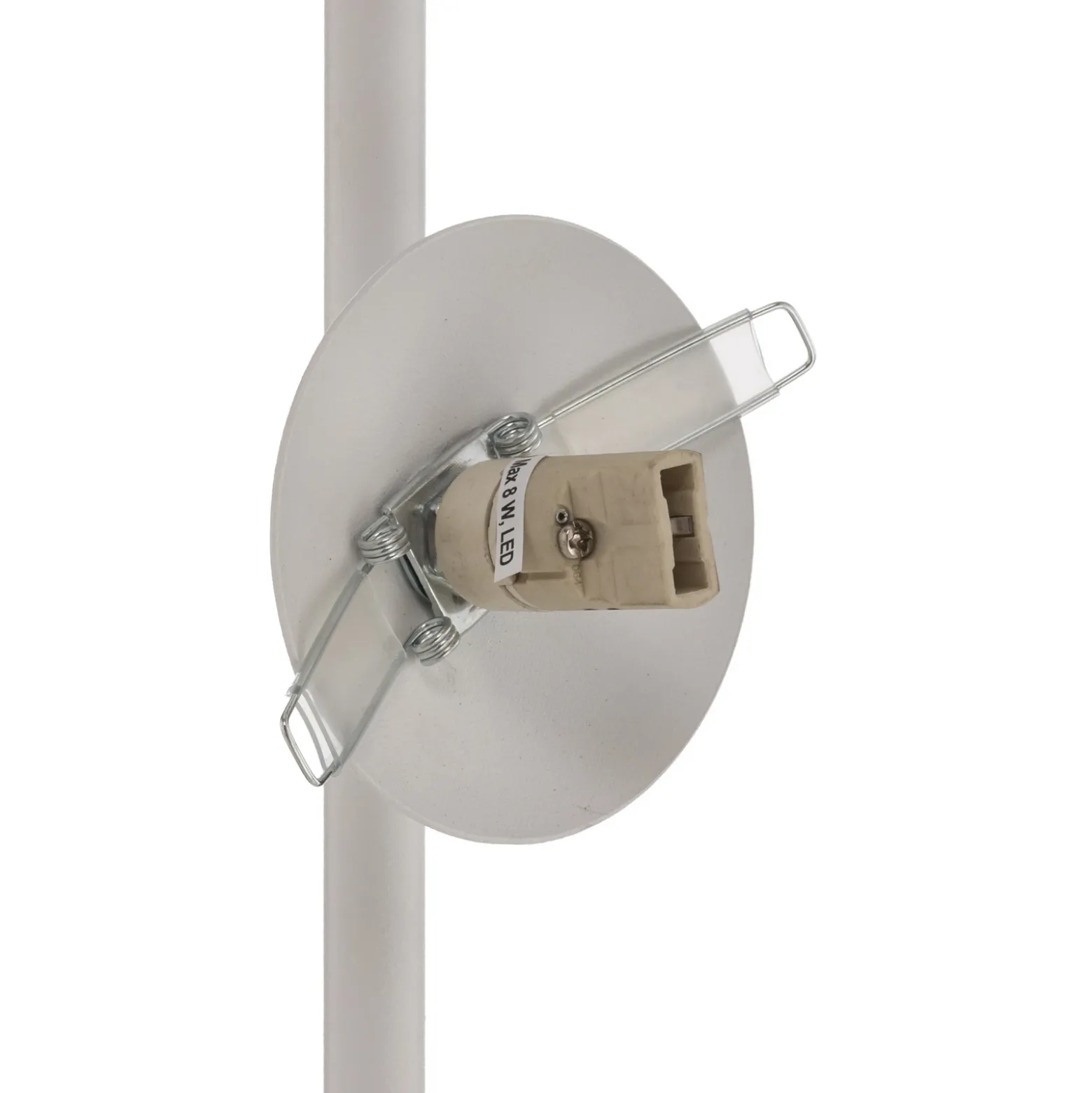 Lámpara de pie Etno LP4, blanca, cristal/acero, altura 140 cm, G9