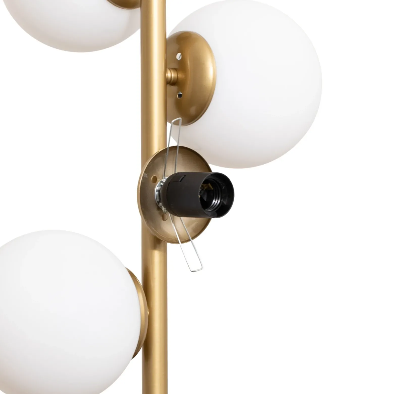 Lámpara de pie Faze, dorada, cristal, 130 cm, 4 luces, E27