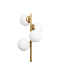 Lámpara de pie Faze, dorada, cristal, 130 cm, 4 luces, E27
