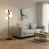 Lámpara de pie Faze, negro, cristal, altura 130 cm, 4 luces, E27