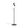 Lámpara de pie Faze, negro, cristal, altura 130 cm, 4 luces, E27