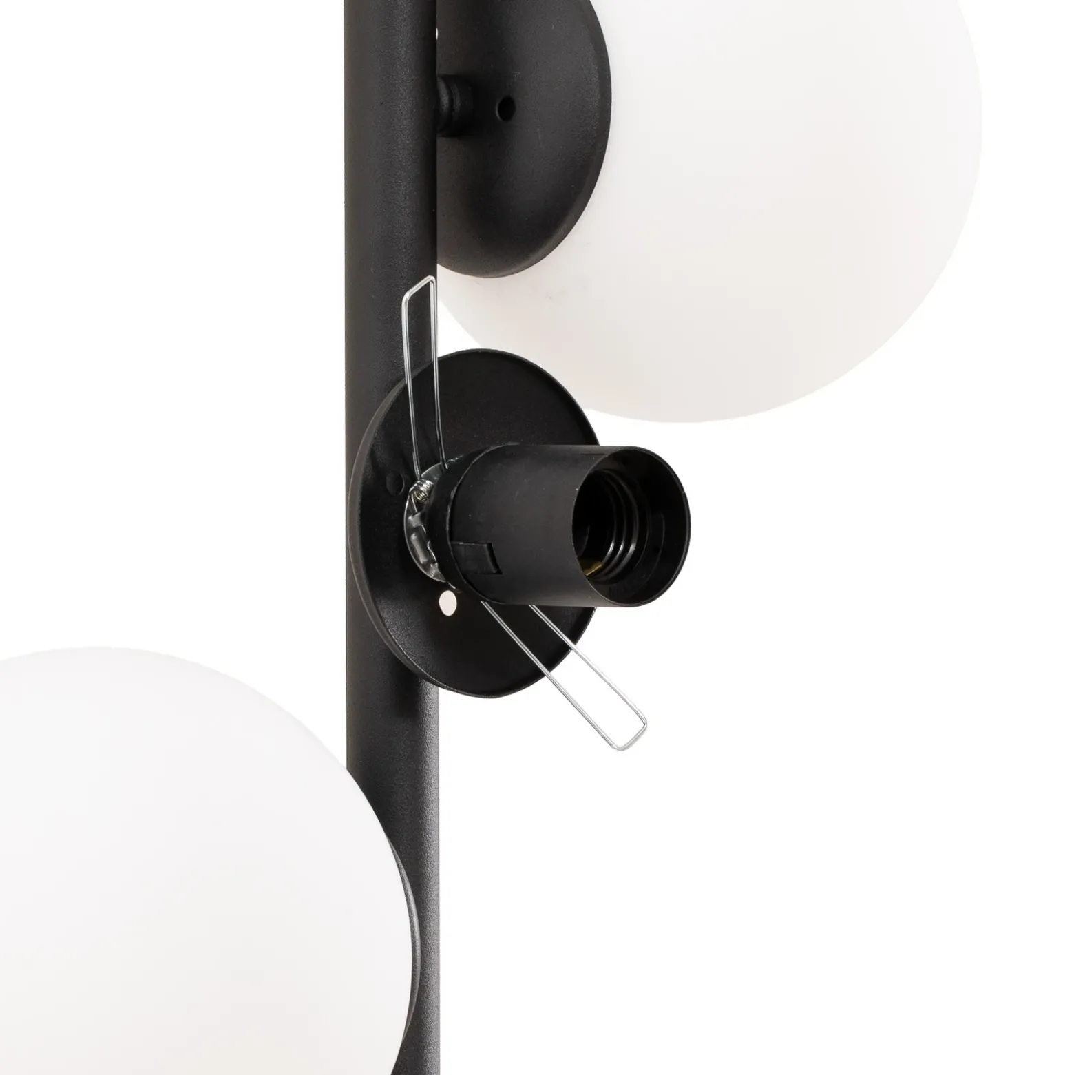 Lámpara de pie Faze, negro, cristal, altura 130 cm, 4 luces, E27