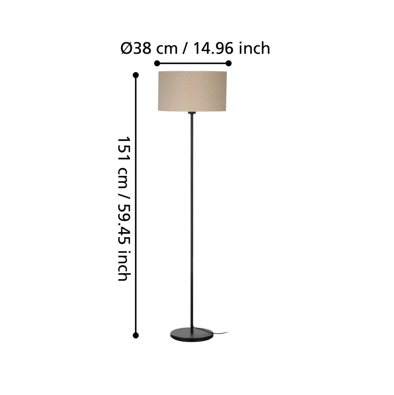 Lámpara de pie Feniglia con lino natural