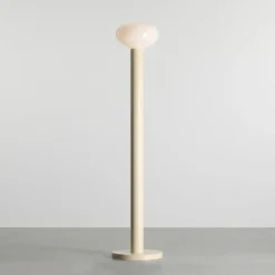 Lámpara de pie Flo, beige, altura 138 cm, 1 luz, cristal
