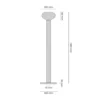 Lámpara de pie Flo, beige, altura 138 cm, 1 luz, cristal