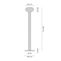 Lámpara de pie Flo, beige, altura 138 cm, 1 luz, cristal