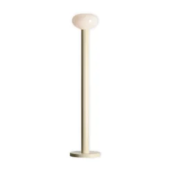 Lámpara de pie Flo, beige, altura 138 cm, 1 luz, cristal