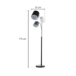 Lámpara de pie Foggy de By Rydéns, 3 luces, negra