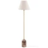 Lámpara de pie Gino de Globen Lighting, base de mármol, beige, 145 cm