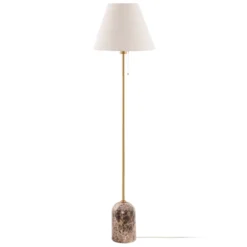 Lámpara de pie Gino de Globen Lighting, base de mármol, beige, 145 cm