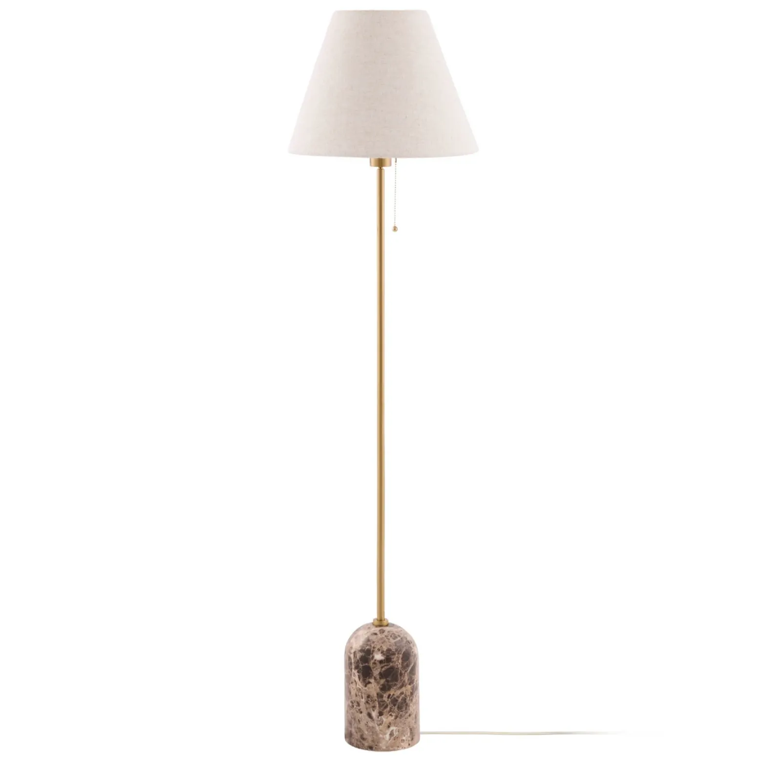 Lámpara de pie Gino de Globen Lighting, base de mármol, beige, 145 cm