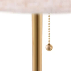 Lámpara de pie Gino de Globen Lighting, base de travertino, beige, 145 cm