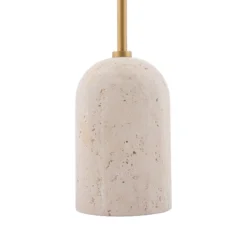 Lámpara de pie Gino de Globen Lighting, base de travertino, beige, 145 cm